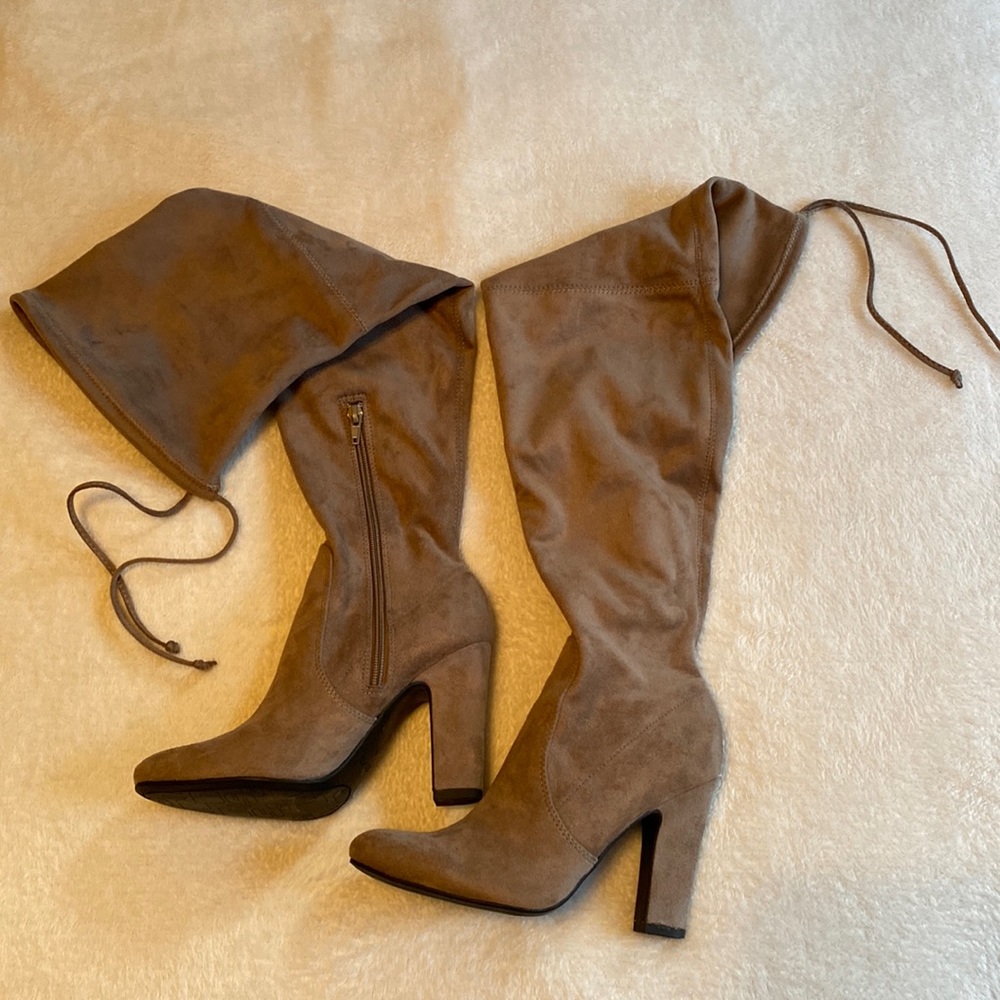 Unisa Tan Over the Knee Suede Boots